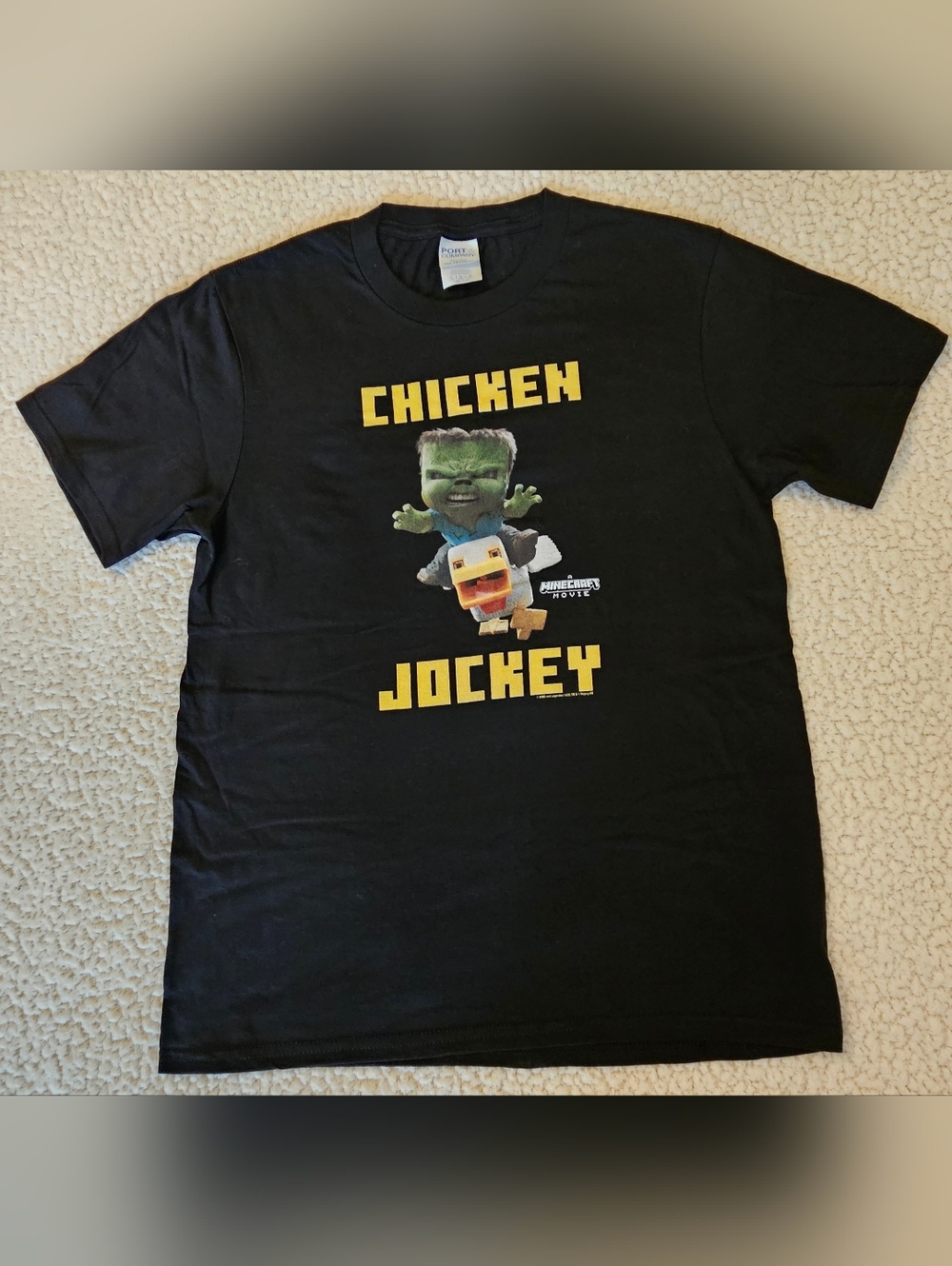 Minecraft Movie Kids' Black 'Chicken Jockey' Graphic Tee